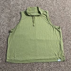 PrAna Sleeveless Top Womens XL Green Hemp Recycled Polyester Tencel Yoga Tank